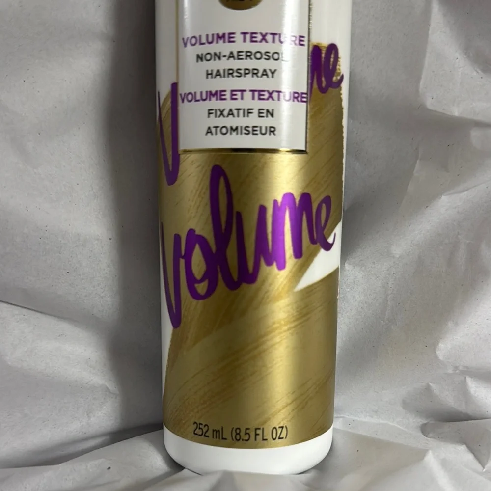 White and Gold Hairspray for Volume and Texture